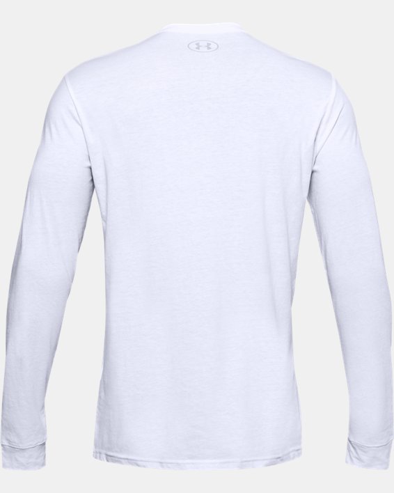 Men's UA Sportstyle Left Chest Long Sleeve in White image number 5